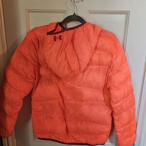 Under Armour Orange Puffer Jacket with Hood